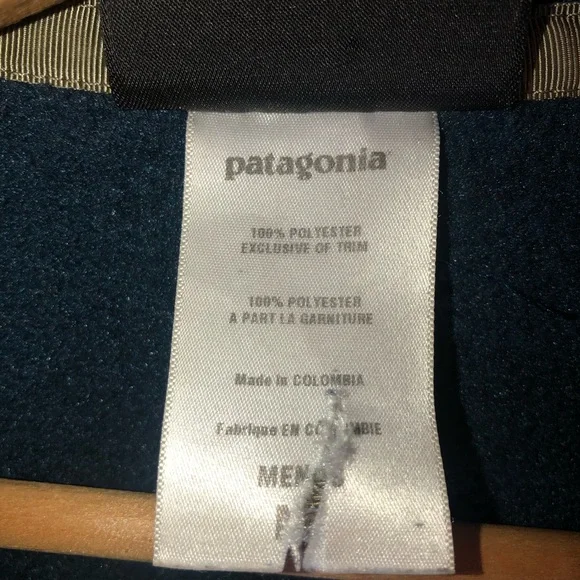 Patagonia Men’s Synchilla Full Zip Fleece Jacket size Lg Navy pockets #25395 - Picture 12 of 14